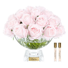 Perfumowane róże French Pink w szklanym wazonie Côte Noire