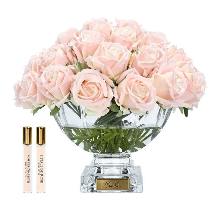 Perfumowane róże Champagne Pink w szkle Côte Noire