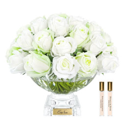 Perfumowane róże w szkle Côte Noire Green & White