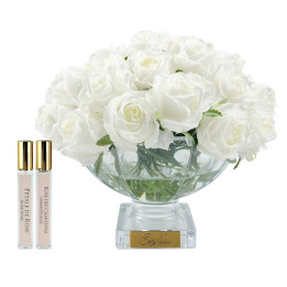 Perfumowane róże w szkle Côte Noire - White