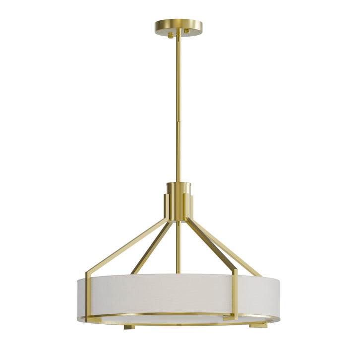 Lampa wisząca Doretto Old Gold 50 – złota z kremowym abażurem