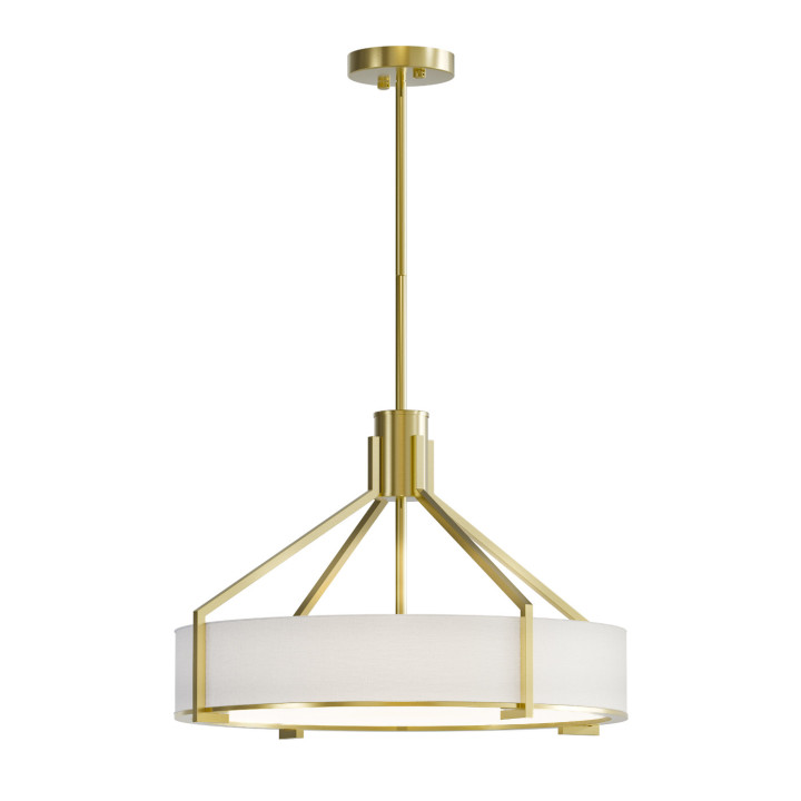 Lampa wisząca Doretto Old Gold 50 – złota z kremowym abażurem