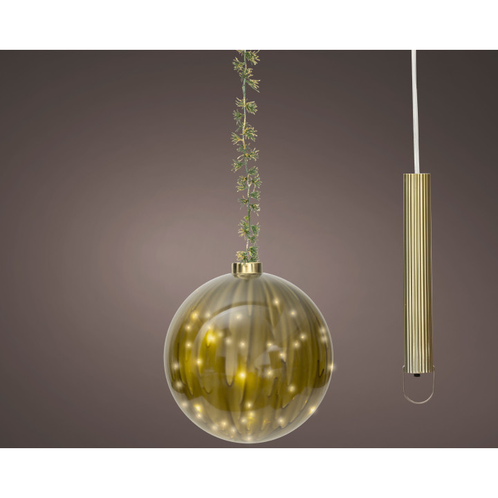 Podświetlana bombka szklana LED złota 19 cm