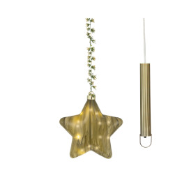 Podświetlana szklana gwiazda LED zielona 20 cm