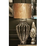 Duża lampa stołowa srebrna