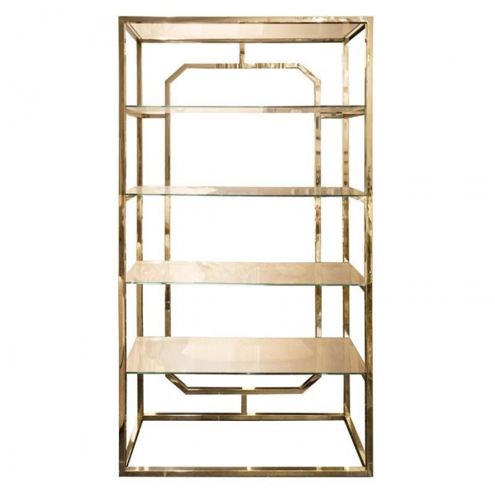 Efektowny regał w złotym kolorze