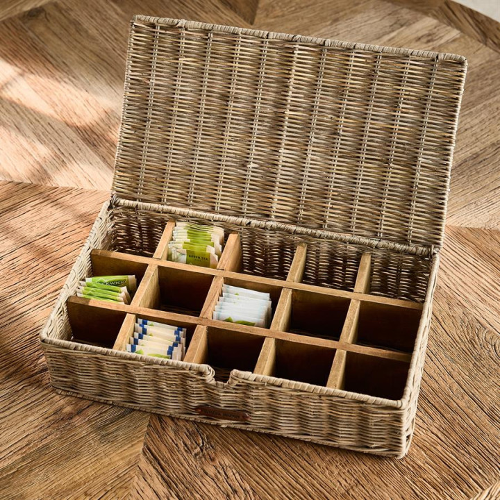 Rustic Rattan Tea Time Tea Box | Rivièra Maison