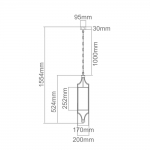 Lampa wisząca Stesso Lungo Gold Nero