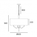 Srebrna lampa wisząca WASHINGTON