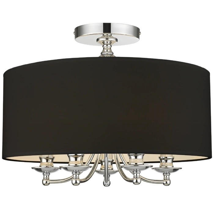 Srebrny plafon ABU DHABI czarny abażur