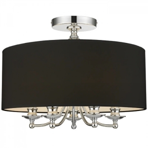 Srebrny plafon ABU DHABI czarny abażur