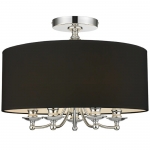 Srebrny plafon ABU DHABI czarny abażur