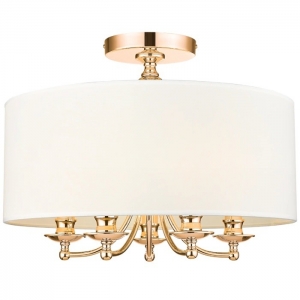Złoty plafon ABU DHABI biały abażur