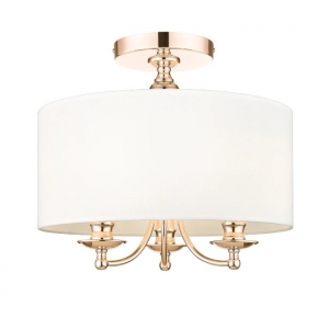 Złoty plafon ABU DHABI biały abażur