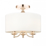 Złoty plafon ABU DHABI biały abażur
