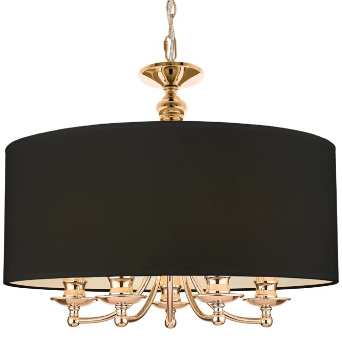 Złota lampa wisząca ABU DHABI czarny abażur