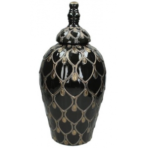 Amfora czarna ze złotym zdobieniem