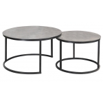 Czarna ława okrągła 80cm