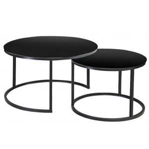 Czarna ława okrągła 80cm