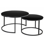 Czarna ława okrągła 80cm