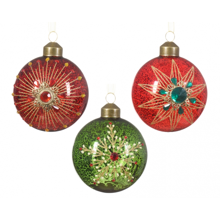 Elegancka bombka czerwona zielona