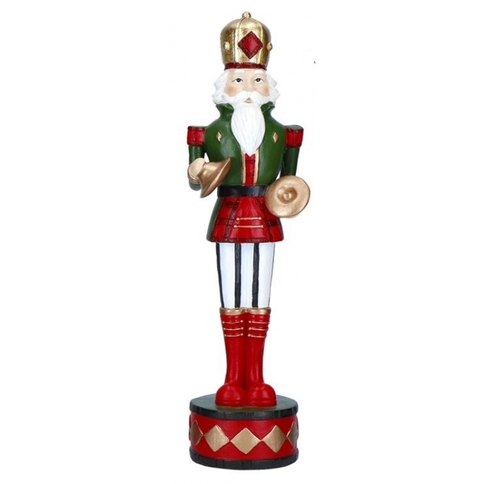 Figurka świąteczna Dziadek do Orzechów z talerzami, 26 cm