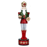 Figurka świąteczna Dziadek do Orzechów z talerzami, 26 cm