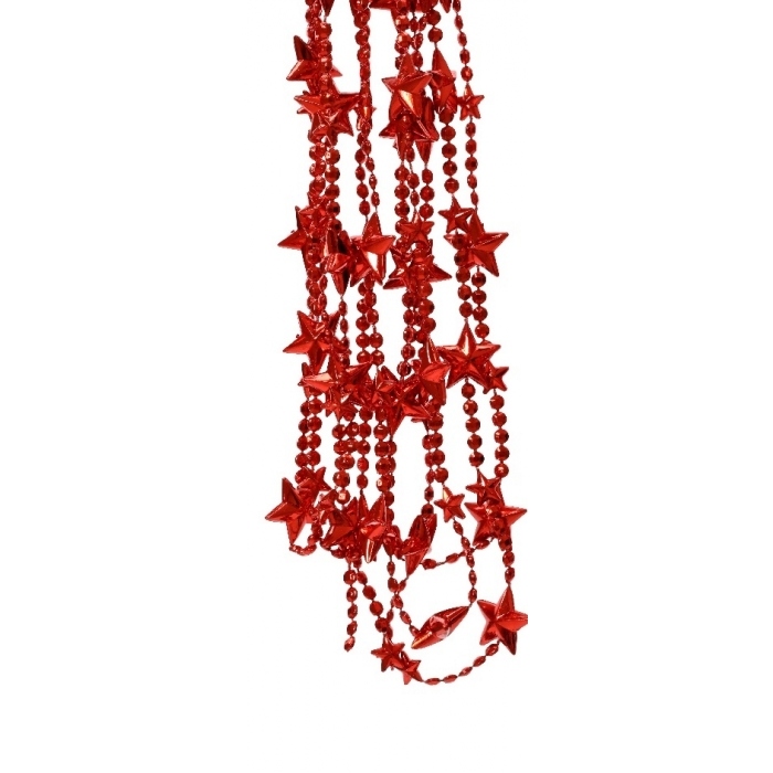 Girlanda świąteczna z czerwonymi gwiazdkami – 270 cm