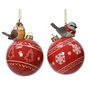 Bombka świąteczna z ptaszkiem – dwa wzory do wyboru