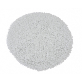 Okrągły, biały dywanik shaggy