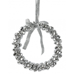 Świąteczny wianek z dzwoneczkami w srebrnym kolorze