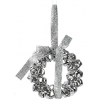 Świąteczny wianek z dzwoneczkami w srebrnym kolorze