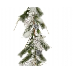 Świąteczna girlanda z białymi jagodami i szyszkami 180cm