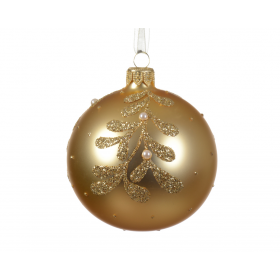 Złota bombka z brokatowym...