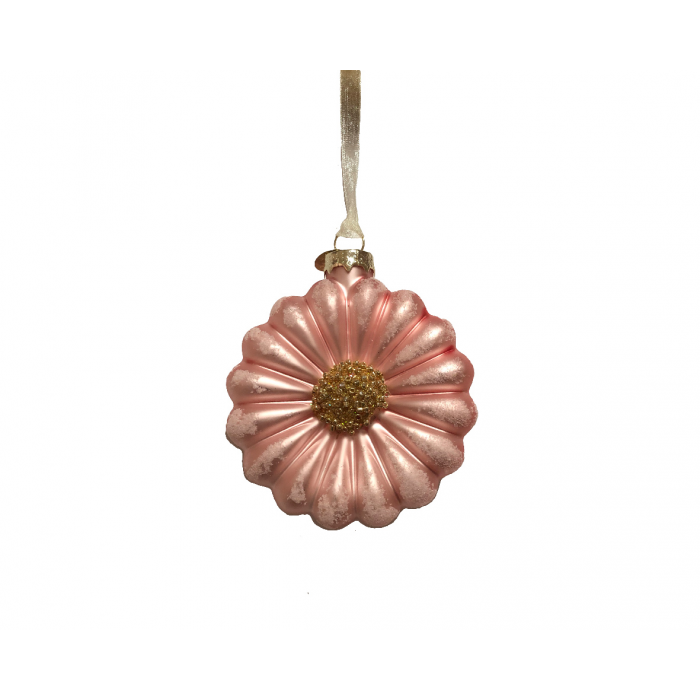 Różowa bombka w kształcie kwiatu
