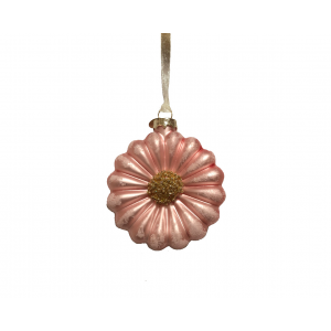 Różowa bombka w kształcie kwiatu