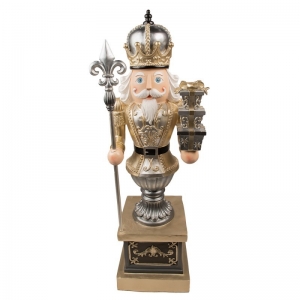 Figurka Dziadka do Orzechów 120 cm w Złoto-Srebrnej Odsłonie