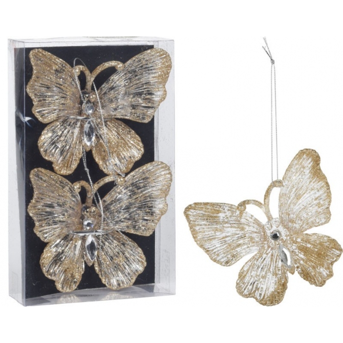 Dekoracja wisząca motyl złoty