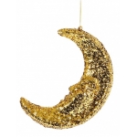 Złota dekoracja wisząca księżyc
