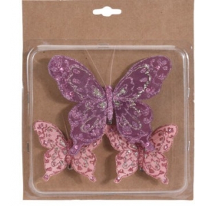 copy of Komplet motyli z klipsem różowe