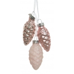 Zestaw Bombek Szklanych w Kształcie Szyszek – Różowe i Brokatowe Ozdoby