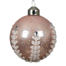 Szklana bombka z ornamentem...