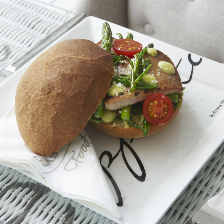 Porcelanowy talerz kwadratowy Buon Appetito Rivièra Maison 22 × 22 cm